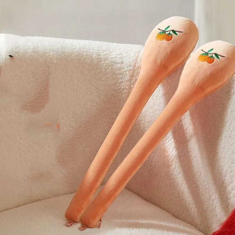 48 cm persimmon wood percussion massage stick with meridian flaps in zipper style design