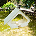 Simple iron bird nest feeder with anti-rain design in a modern style for outdoor courtyard use.