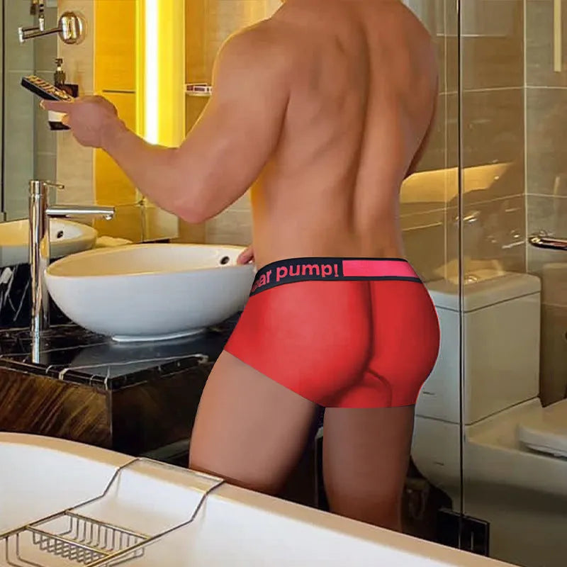 Men's low waist underwear with gradient laser design in breathable nylon modal fabric