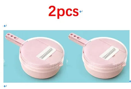 8 in 1 mandoline slicer set with stainless steel blades, drain basket, container and hand protector, 29.5 cm x 12.0 cm x 9.5 cm