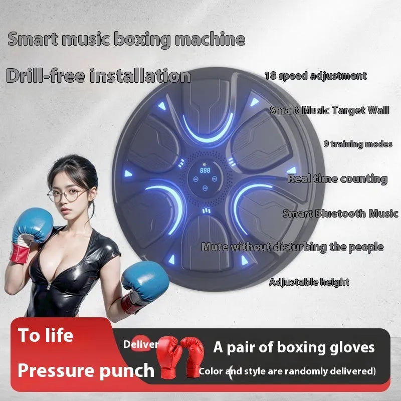 Black leather PP wall hanging boxing target machine with included boxing gloves for home training