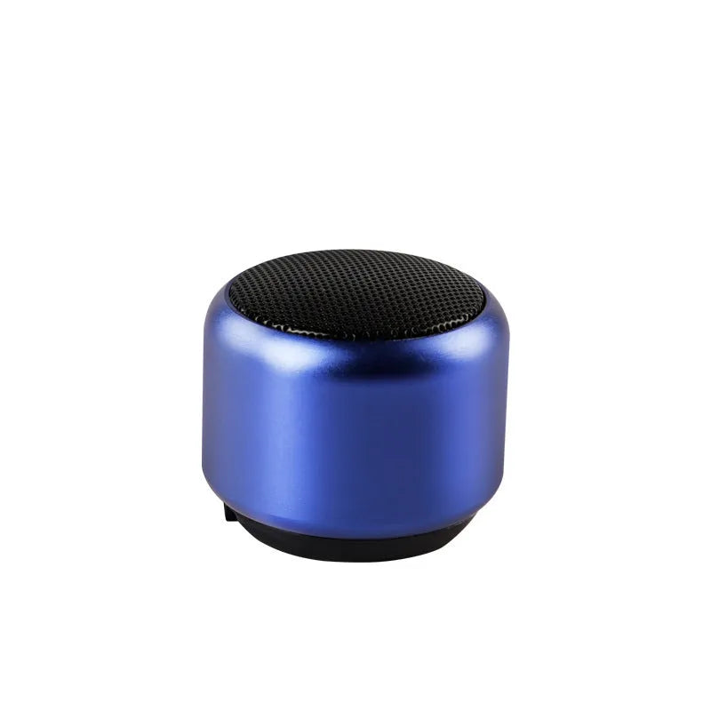 Portable mini Bluetooth wireless speaker in black, blue, gold, and pink colour options