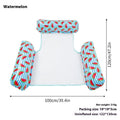 Inflatable floating bed 124x99cm in green stripes on water with environmentally friendly PVC construction