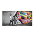 Frameless children's graffiti wall art canvas abstract print for kids room decoration