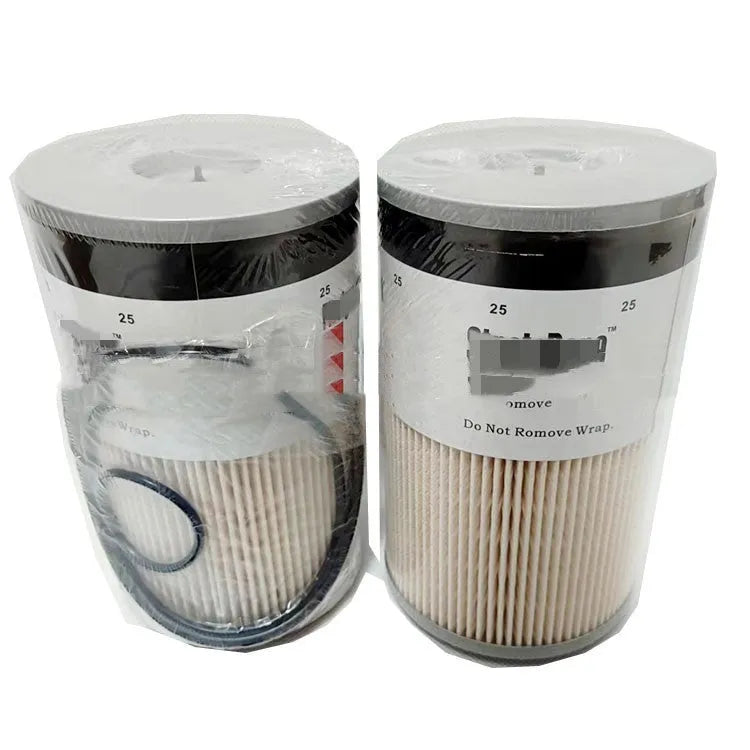 FS19764 diesel fuel filter with folding paper element, showing dimensions for generator and automotive use.