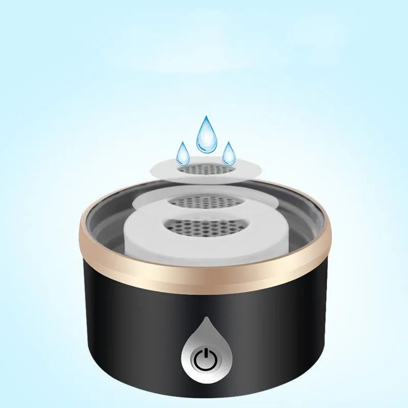 Blue hydrogen water ionizer bottle 380ml with high borosilicate glass body and rechargeable base