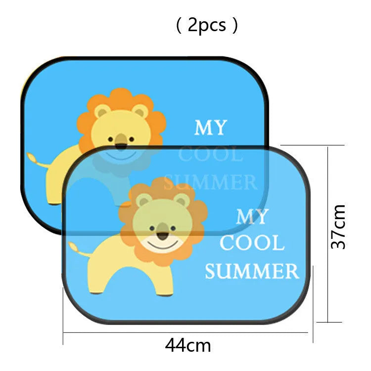 Electrostatic car sunshade pair for side windows in animal design