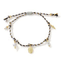 Colourful braided rope woven bracelet with ethnic style carrying strap tag design for women