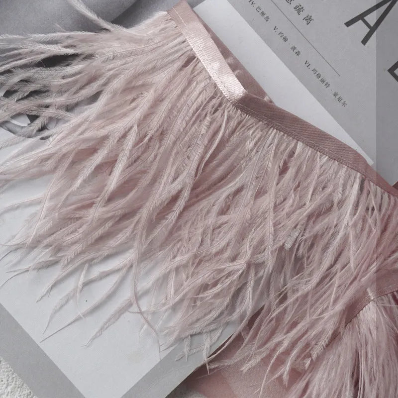 Decorative feather cloth strip DIY trim 10-15cm wide in multiple colours for clothing crafts