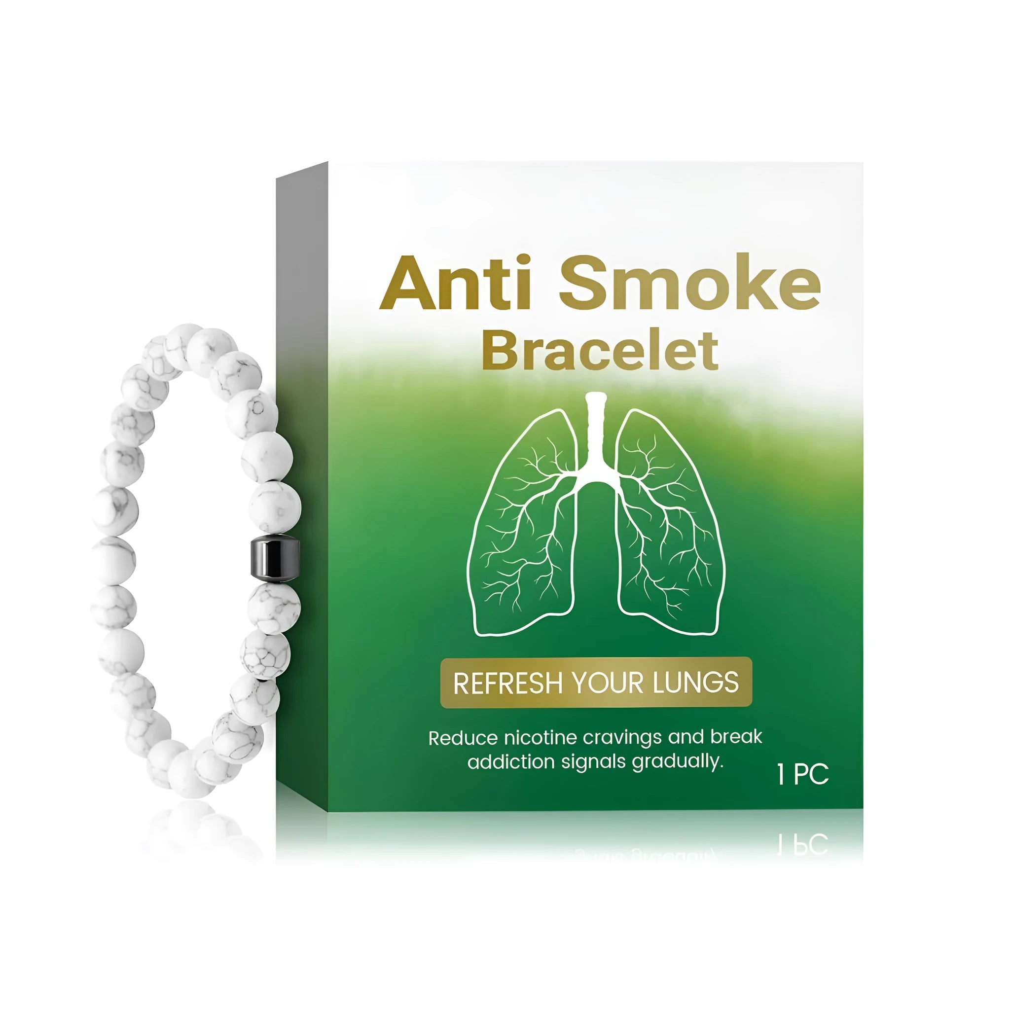 Women's smoke prevention bracelet with synthetic turquoise stone charm