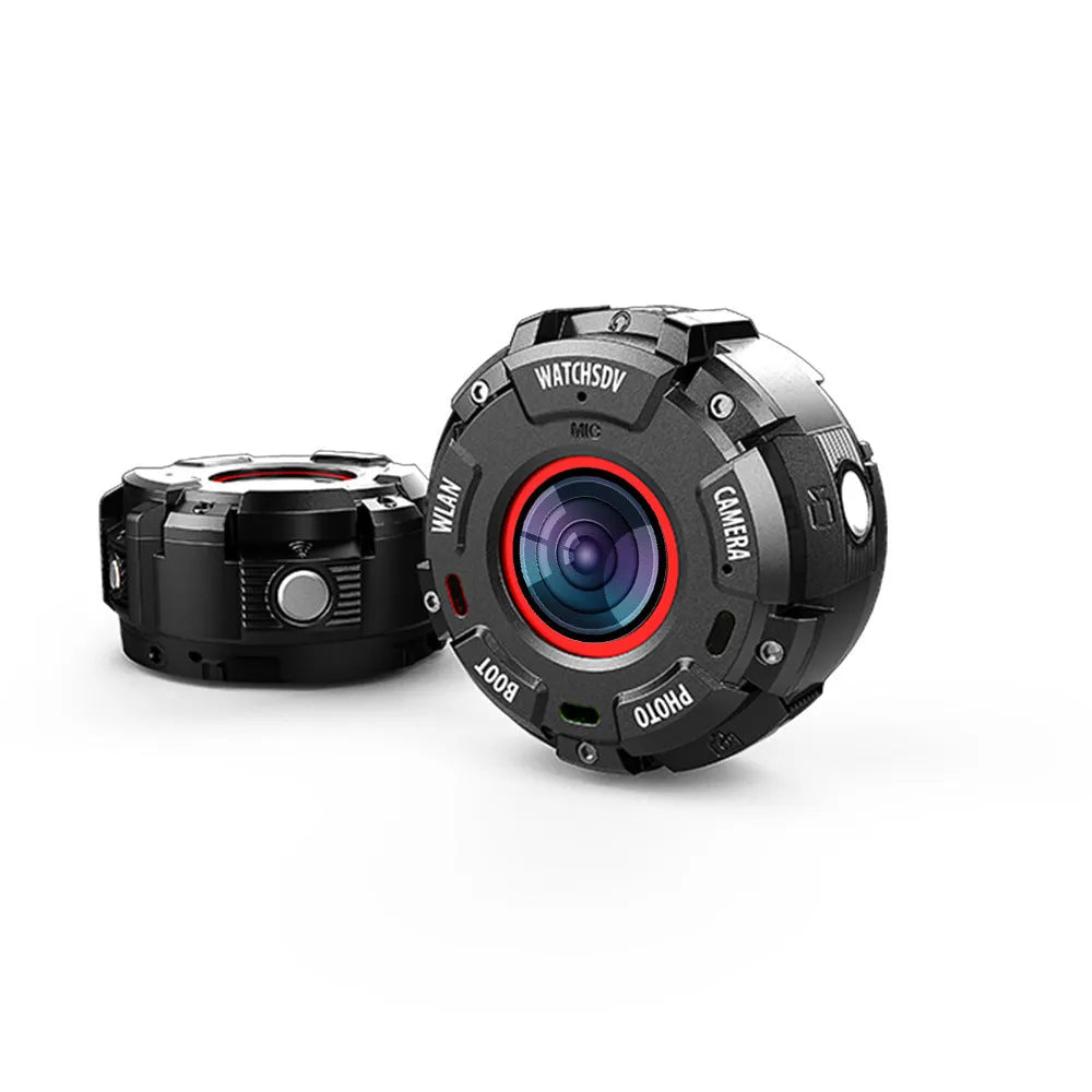Black waterproof sports digital camera showing 290mm length and 25.5mm thickness