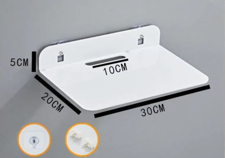 Acrylic right angle camera shelving bracket in black, 13.5x11.5x5.5cm, for no-drill wall mount