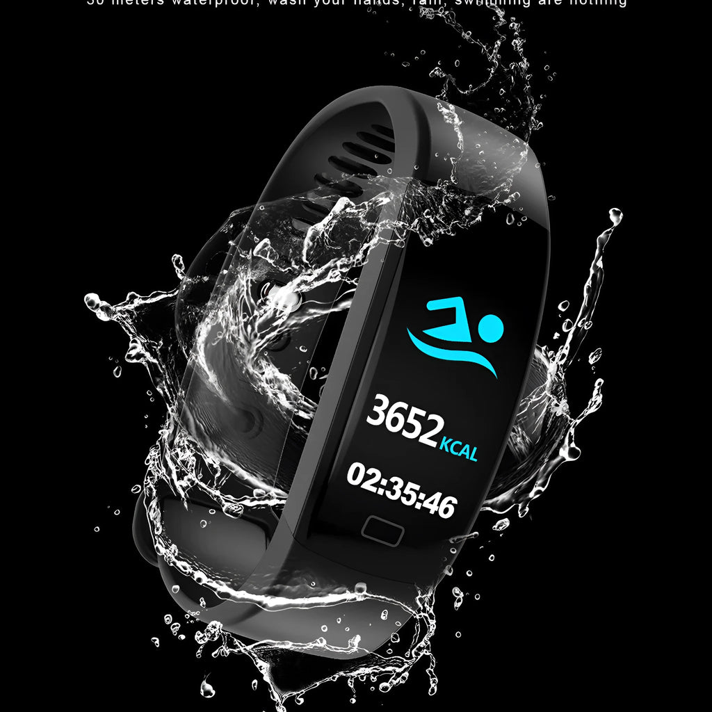 F64 Smart Bracelet Sports Bluetooth Watch in blue, black, pink, red or purple, 43.5 x 20.5 x 11.5mm, touch screen, USB 3.0, 90 mAh.