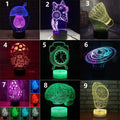 Remote control LED desk lamp with 3D acrylic panel on ABS base, USB powered with colourful lighting effects