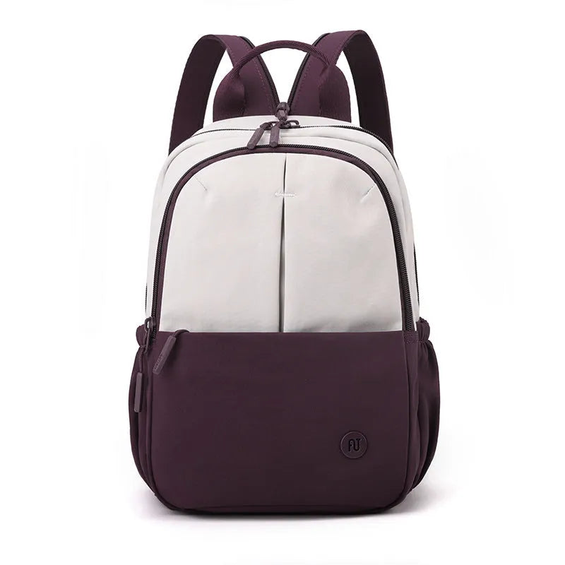 Women's contrast colour Oxford cloth backpack with soft construction, three-dimensional pocket and zipper changing bag