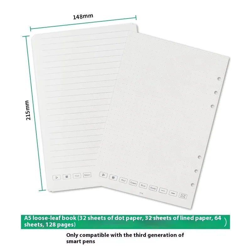 Loose spiral notebook filling paper refill pack with Zodiac Forest paper and metal-core pen refills