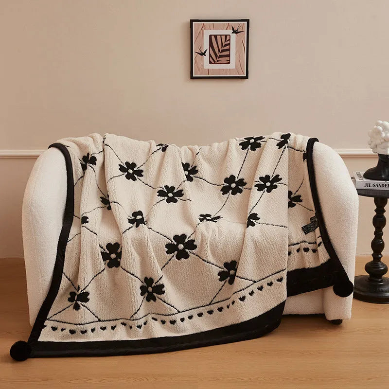 Black and white panda cationic velvet multifunctional blanket in six sizes from 100x150cm to 230x250cm
