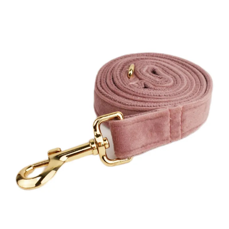 Light purple pink velvet dog collar for small to medium sized dogs