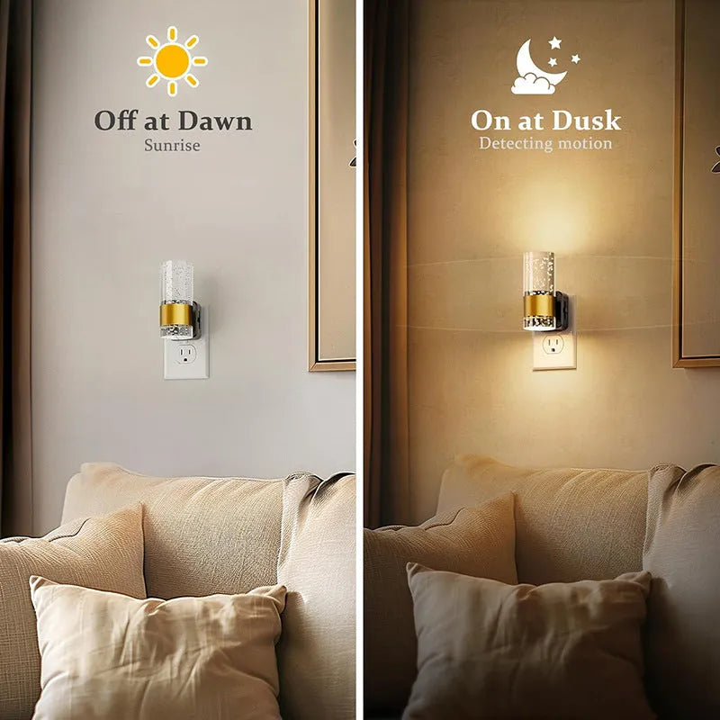 LED wall-mounted light sensor lamp with modern geometric design