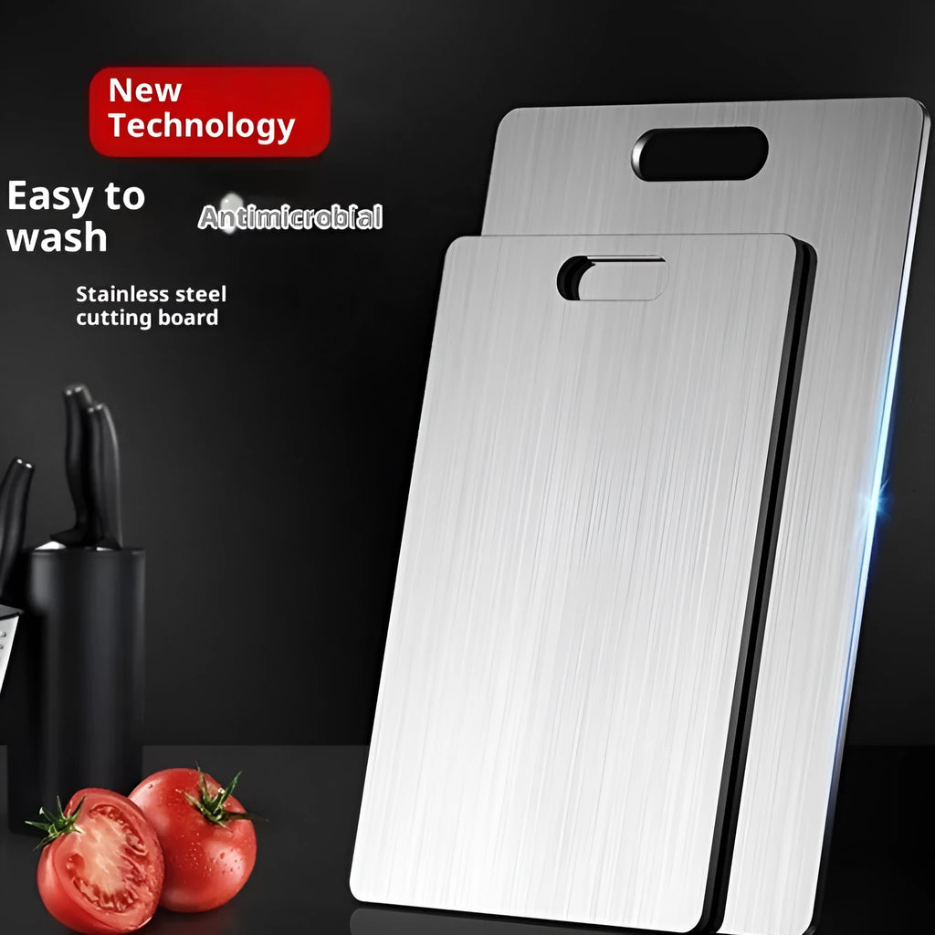 Mildew-proof double-sided stainless steel cutting board, square shape, edible SUS304, available in four sizes