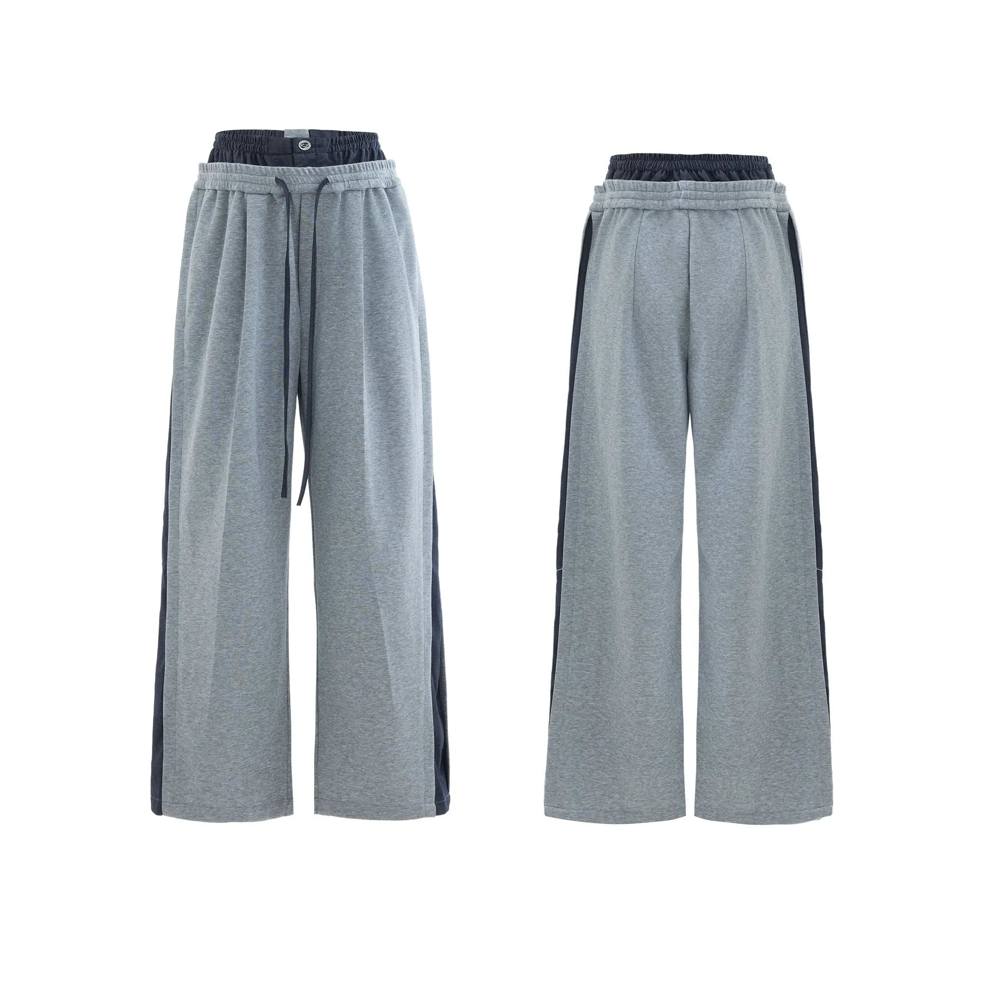 Men's black hooded short sleeve polyester sports suit with textured stitching and matching trousers on a grey background.