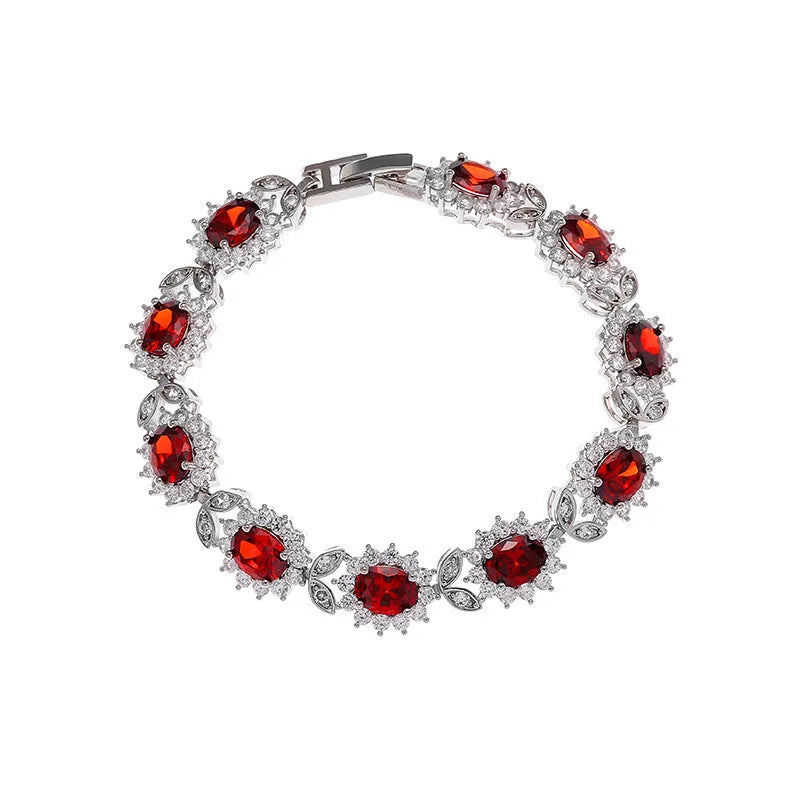 Personality Trend women's simple inlaid zircon bracelet in environmentally friendly alloy with electroplated finish