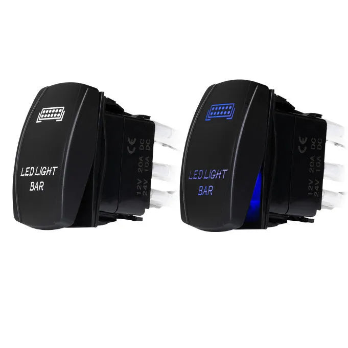 Off road LED spotlight cable set showing black 2 metre wire harness with integrated switch for vehicle lighting modification