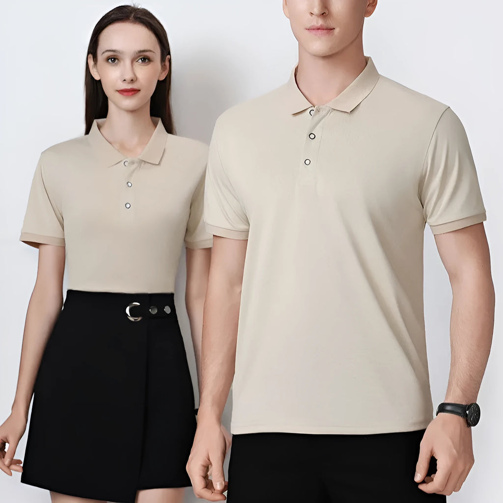 Ice silk short sleeve polo shirt with advertising logo in multiple colour options