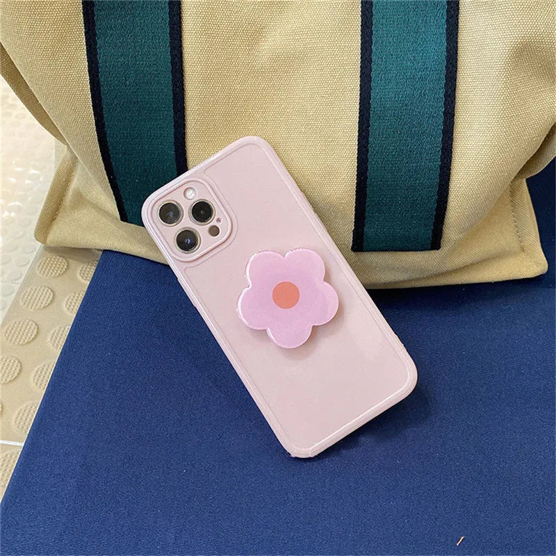 Cute flower phone case in pink or white for iPhone models including XR, XS, 11, 12 and 13