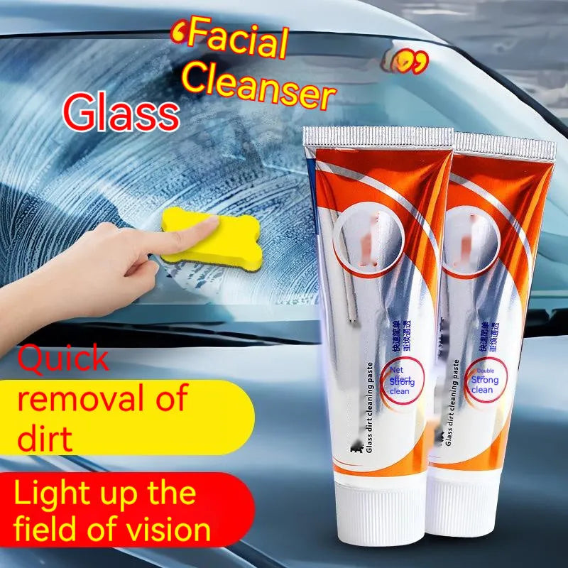 65ml white paste bottle of car windshield scavenging agent for descaling glass and removing oil stains.
