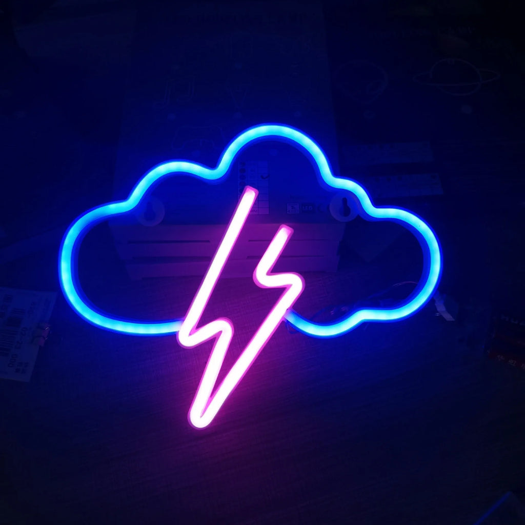 Halloween bat neon light in plastic shell with blue glow, 25cm wide, USB powered