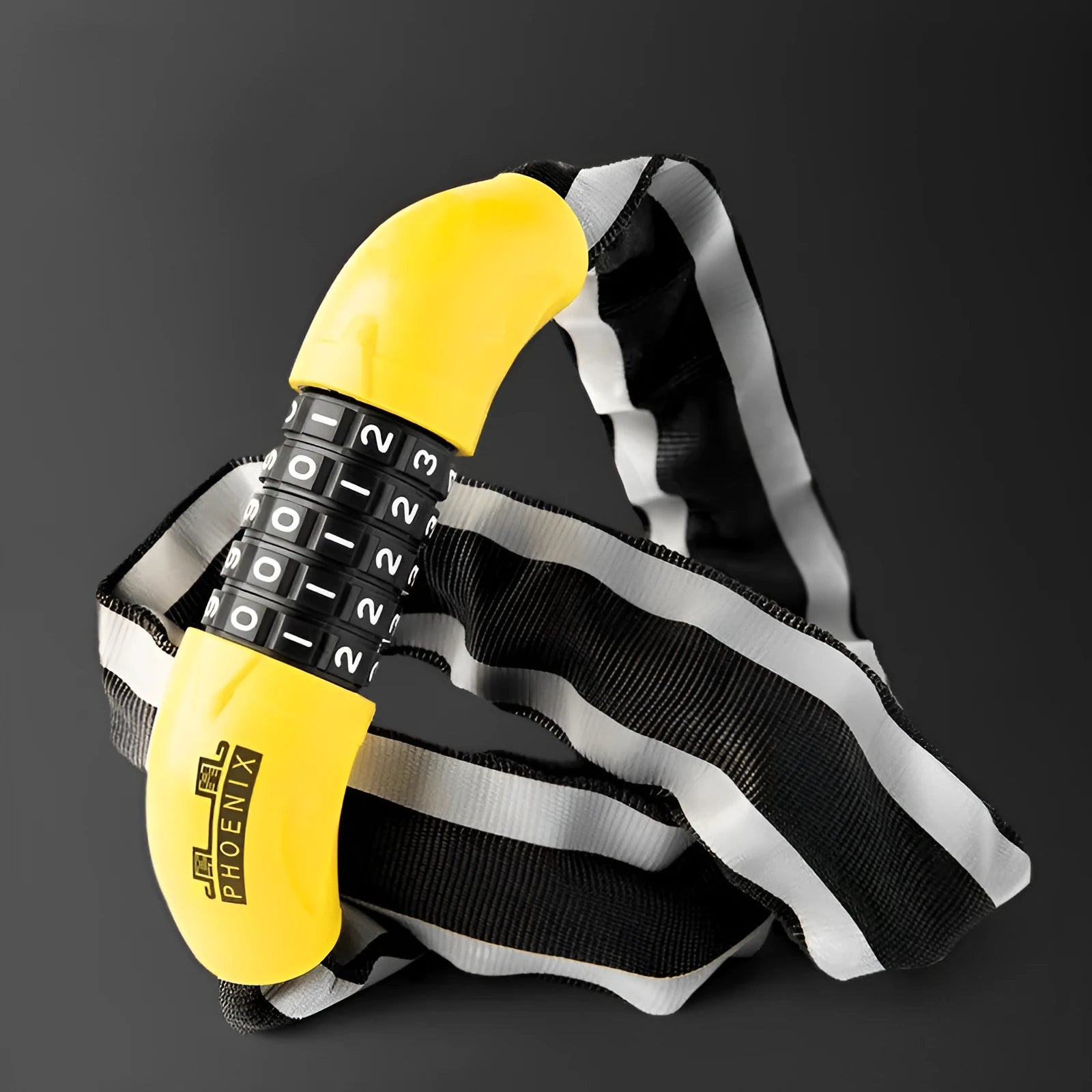95cm zinc alloy mountain bike chain lock in black or yellow with keychain or password options