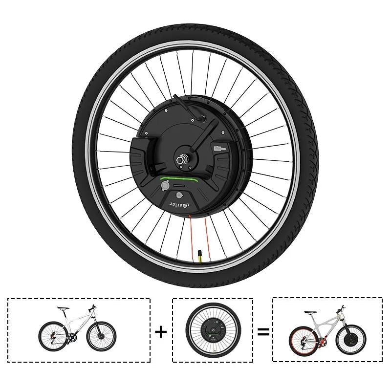 Imotor 3.0 intelligent micro-power wheel conversion kit for electric bicycle retrofit in black finish