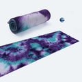 Non-slip microfiber yoga towel in tie-dye colours for exercise drape over mat