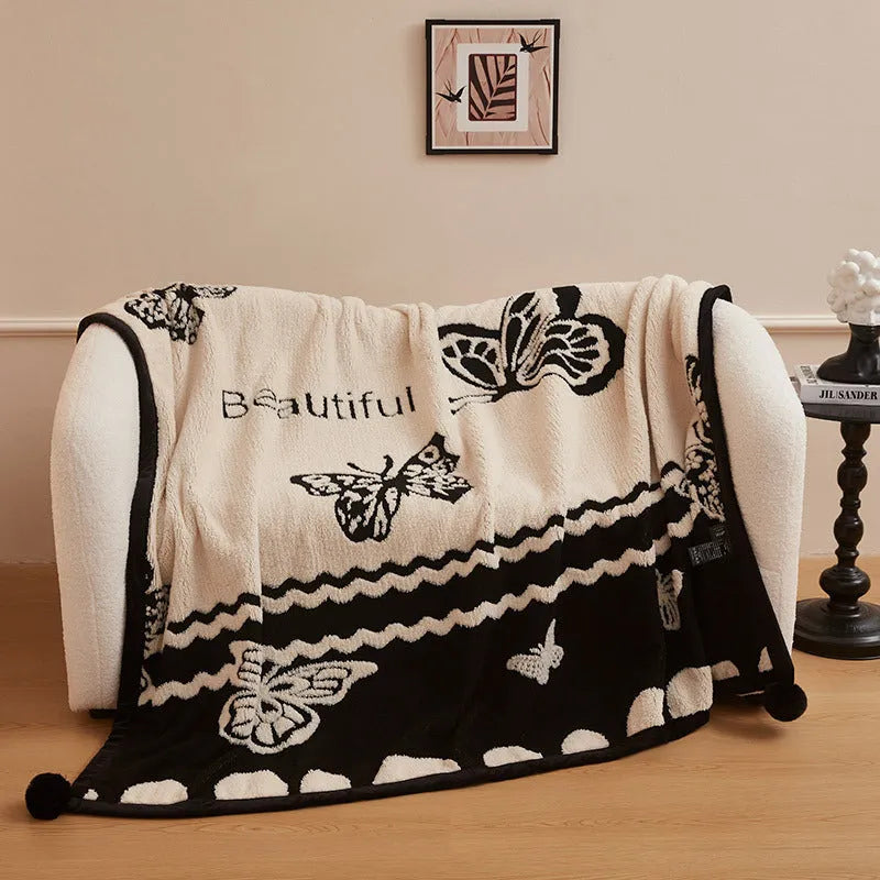 Black and white panda cationic velvet multifunctional blanket in six sizes from 100x150cm to 230x250cm
