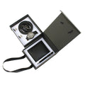 Men's creative packed gift box set with quartz watch, belt, wallet, cufflinks, and pen in black