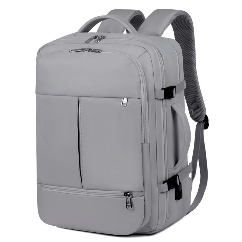 Waterproof Oxford cloth business backpack showing multiple pockets and zippers, suitable for a 15.6-inch laptop.