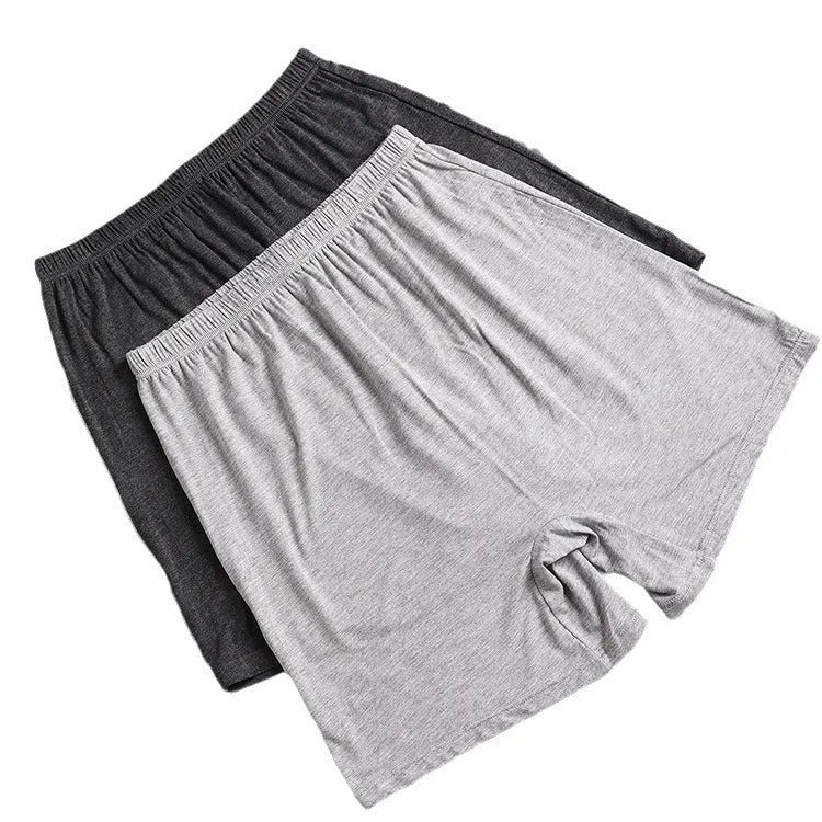 Men's solid colour high-waist boxer shorts made from modal fabric, shown in dark grey.