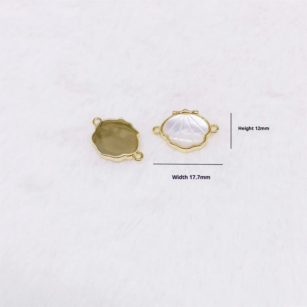 Copper plated 18K gold pearl shell DIY charm pendant in diamond skirt shape for jewellery making