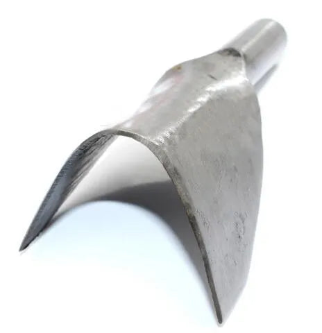 Six steel leather craft punch tools in half-round and V shapes ranging from 15mm to 40mm sizes