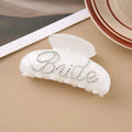 10cm pink and white acrylic shower hair clips with multi-diamond spot drill decoration