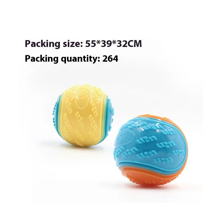 TPR rubber dog training ball with sound feature in dual-colour design
