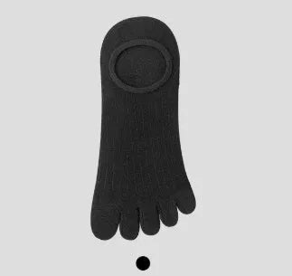 Modal cotton five-finger ultra-thin boat socks in white, khaki, grey and black colours