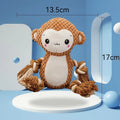 Squeaky monkey plush toy and lion plush dog toy bundle on a white background.