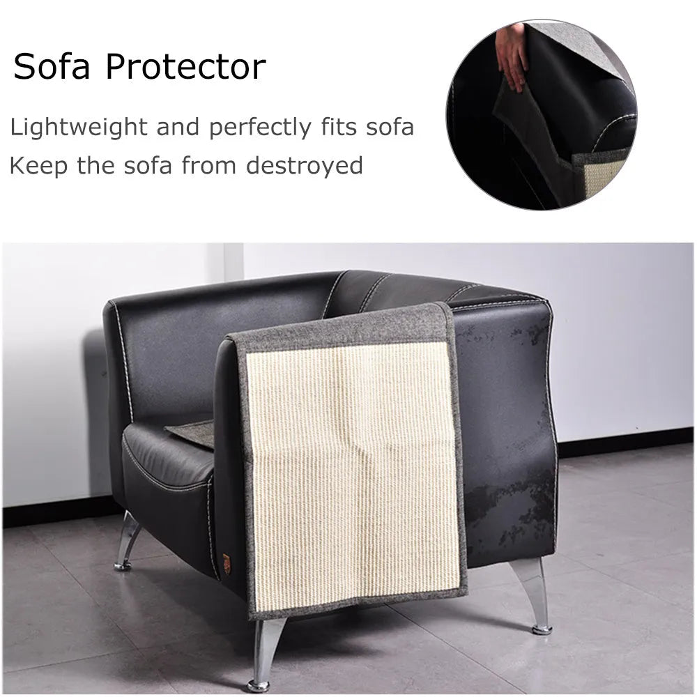 Cat Scratch Board Sisal Pad Table Sofa Protection Mat Furniture Protector with Sword Sisal and Corn Fibre for Nail Trimming and Scratching Instinct Beige 40x29cm Regular or Nailed or Handrail Style