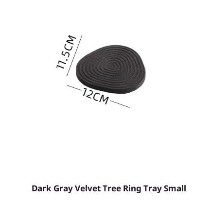 Flannel tree wheel jewellery display stand with rotating design, small size 12x11.5cm, black colour