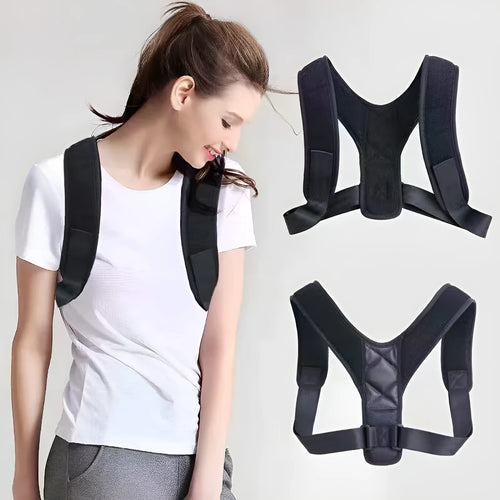 Babaka style nylon back correction posture support belt on a white background.