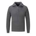 Men's slim fit solid colour pullover sweater in mixed fibre fabric