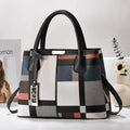 PU fashion shoulder handbag with leather strap in horizontal square design showing colour options
