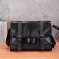 Black Korean style anti-theft commuter backpack with decorative sewing thread accents